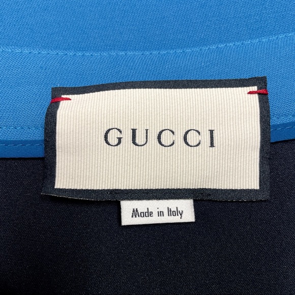 GUCCI Blue Wool Roman Numeral Skirt Size 40 4 610297 Midi Runway Lined Rare Chic - Picture 14 of 16